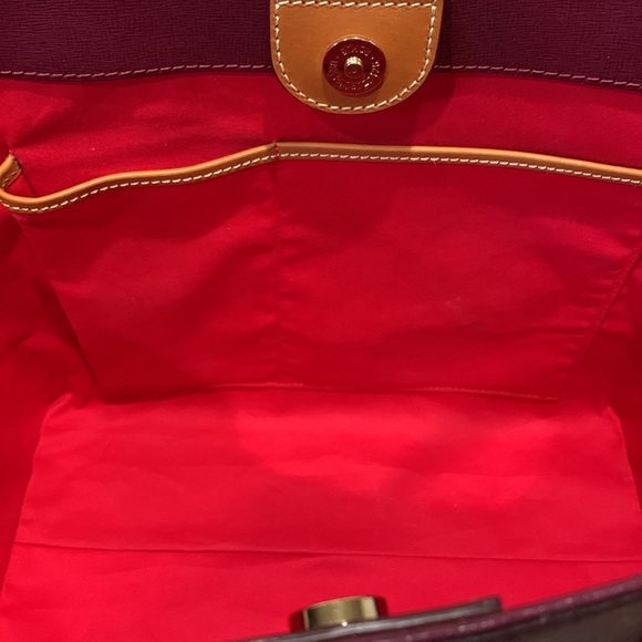 Dooney and Bourke Small Russel Tote in Cranberry Saffiano Leather - Picture 10 of 14